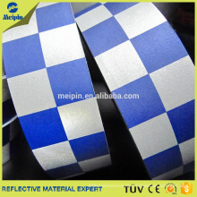 Weiß / Blau Reflektierende Checkered Tape für Kleidung